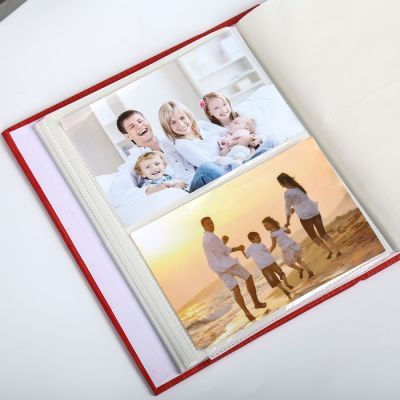 Фотоальбом на 200 фото 10х15 см, рамка 9х13 см "Серебряный дождь" кожзам МИКС 23х17х5,5 см