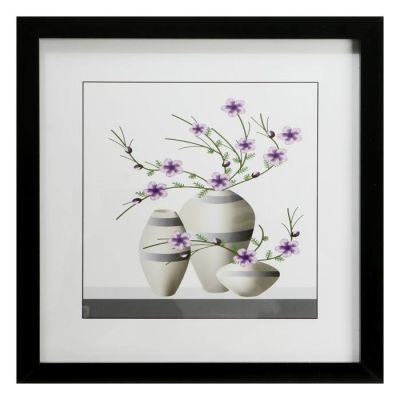 Картина стекло пэт "Красные ромашки" 35х35(39х39) см