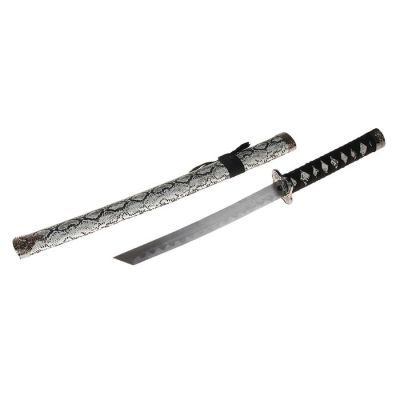 Сувенирное оружие «Катана на подставке», серые ножны под змеиную кожу, 70 см