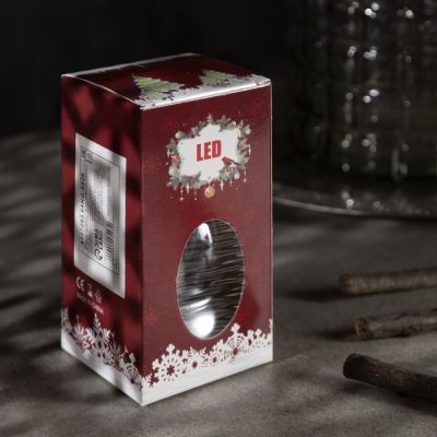 Светодиодная фигура «Серебристый фонарь» 8 × 12 × 6 см, пластик, батарейки AG13х3, свечение тёплое белое