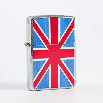Зажигалка бензиновая "Великобритания" в металлической коробке, кремниий, 6х8 см