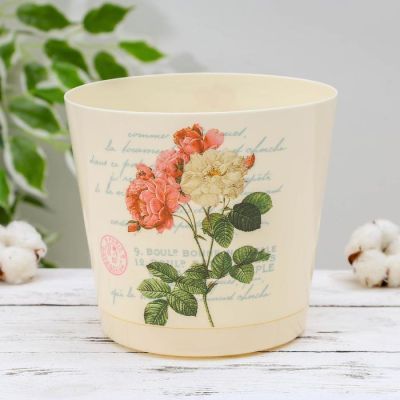 Кашпо с прикорневым поливом Easy Grow, 2 л, цвет молочный прованс