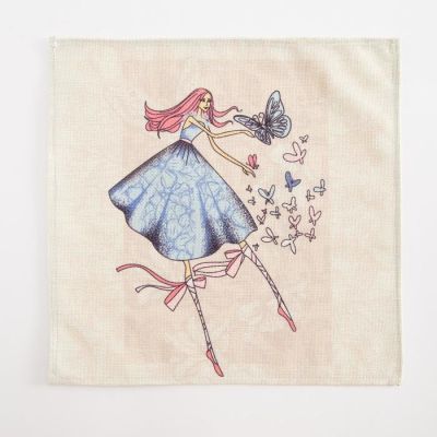 Салфетка на стол «Феечка с бабочками» 30х30 см