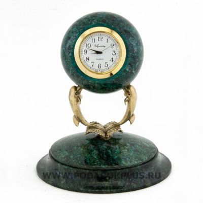 Часы "Дельфины" камень змеевик