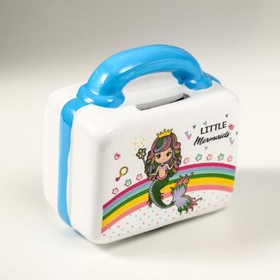 Копилка керамика "Чемодан с русалкой" МИКС 9х8,8х5,4 см