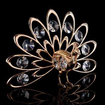 Сувенир с кристаллами Swarovski "Павлин с распущенным хвостом" 13,4х9,1 см