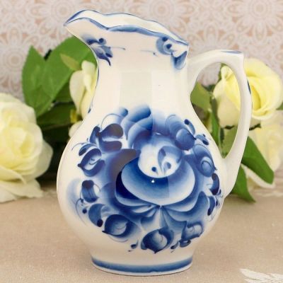 Кувшин "Водолей", гжель, фарфор, 0,5 л, фарфор, 2с