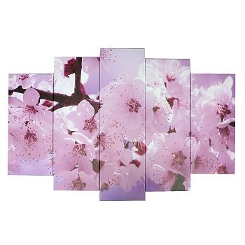 Картина модульная на подрамнике "Ветка сакуры" 120х80 см (2-24х53, 2-24х70, 1-24х80)