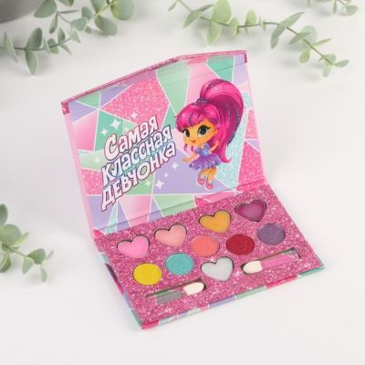 Набор косметики для девочки «Самая классная», тени 5 цветов по 1.3 г, блеск 5 цветов по 0.8 г.