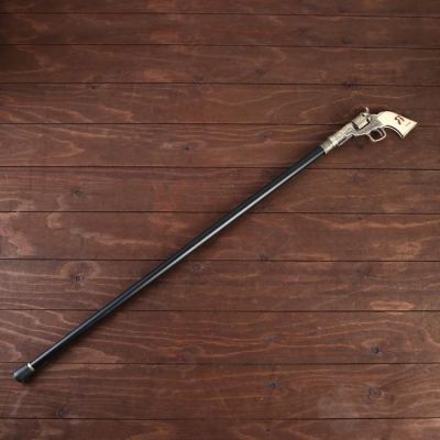 Сувенирное изделие Трость с револьвером, клинок 30см