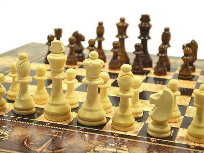 Шахматы деревянные подарочные "Капитанские" (50 х 50 см), король h-9 см, пешка h-4.5 см