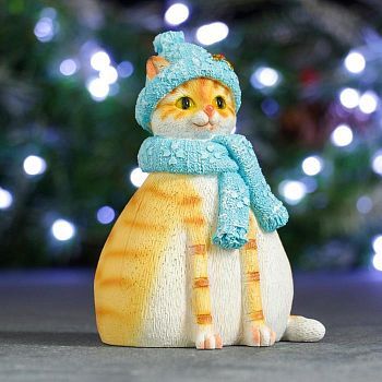 Копилка "Кошка Шарлотта" рыжая, 10х10х14,5см