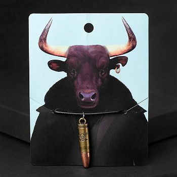 Кулон мужской "Пуля", цвет золотой в чернёном серебре, 42 см