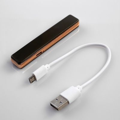Зажигалка электронная "Успех" в подарочной коробке, USB, спираль, серая, 7х13 см