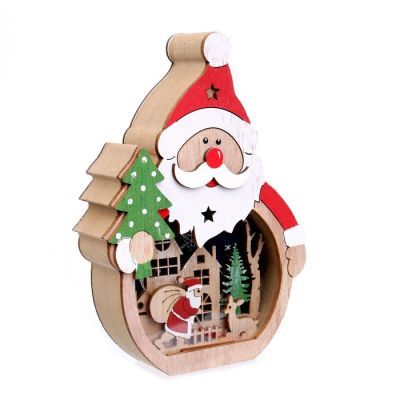 Декор с подсветкой «Дед Мороз и ёлка»