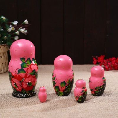 Матрёшка «Матрешка»,Флора роз./черн.5  кукольная 17 см