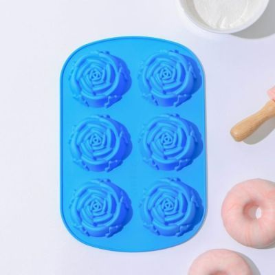Форма для выпечки Доляна «Роза», 26×17,5 см, 6 ячеек, цвет МИКС