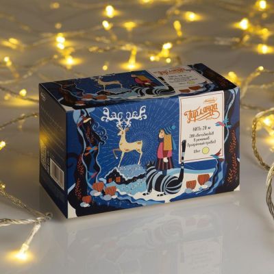 Гирлянда «Нить» 20 м, IP20, прозрачная нить, 200 LED, свечение тёплое белое, 8 режимов, 220 В