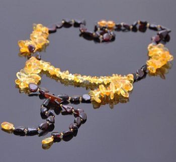 Бусы Янтарь "Галстук" арт.НЯН-п544