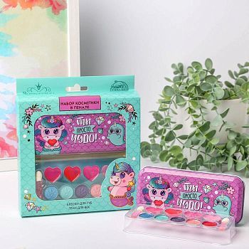 Подарочный набор детских теней и блесков для губ «Ты просто чудо!»