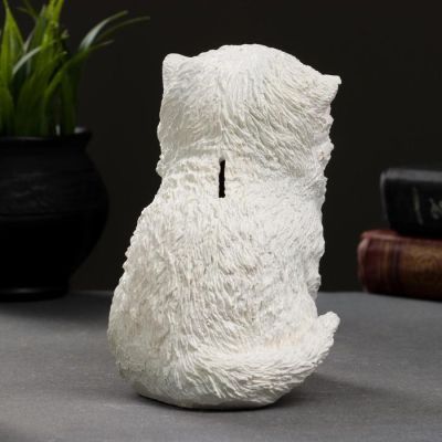 Копилка "Котенок" белый, 16х9х13см