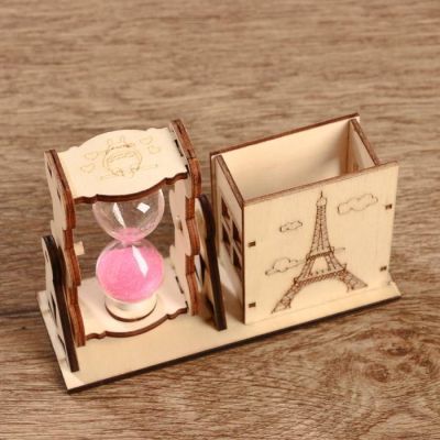 Песочные часы "Башня", сувенирные, с карандашницей, 10 х 13.5 см, микс