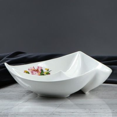 Менажница "Орешник", белая, с деколью, микс