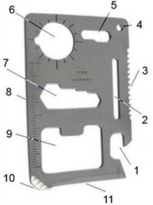 Универсальный инструмент - визитка (6 х 4 см)