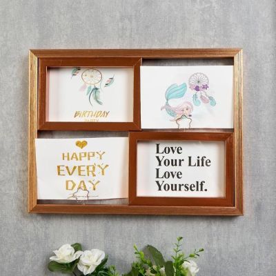 Фоторамка пластик на 4 фото 10х15 см "Медь" 26,5х2,5х35 см