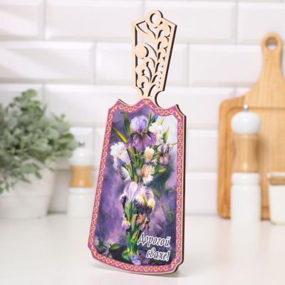 Доска разделочная "Дорогой свахе!", дерево, лакированная, 17,5х37 см