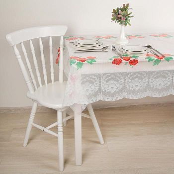 Скатерть без основы многоразовая «Вышивка», 120×180 см, цвет прозрачный