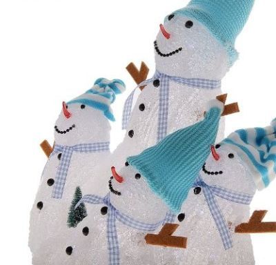 Фигура акрил. "Семья озорных снеговиков" (28х26х20 см.)