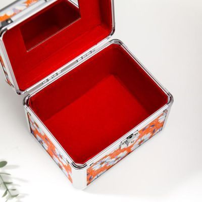 Шкатулка металлокаркас сундучок "Ромашки на оранжевом" 13х16,7х12,8 см