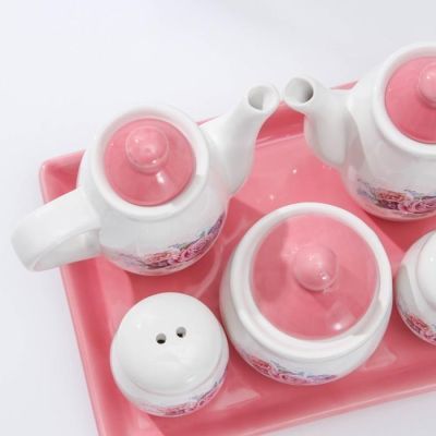 Набор для специй «Милена», 5 предметов на подставке: 2 соусника 200 мл, саханица 150 мл, солонка и перечница 7×4,5 см