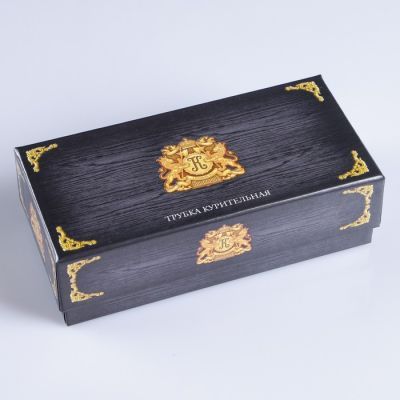 Трубка "Командор" классическая, с узором, коричневая 8х16.5х4.5 см