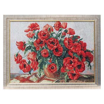 M020-30х40 Картина из гобелена "Маки в вазе" (35х45)