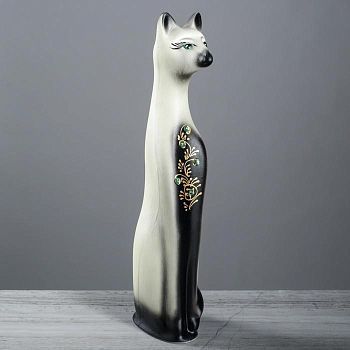 Копилка "Кот", акрил, чёрно-белая, 43 см