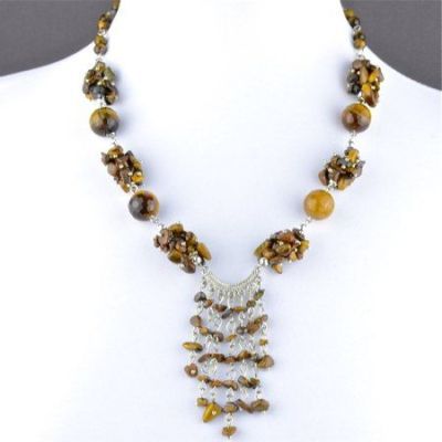 Колье Тигровый Глаз "Рассвет" арт.П3464