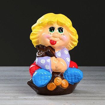 Копилка "Кузя в мешке", глянец, разноцветная, 26 см, микс