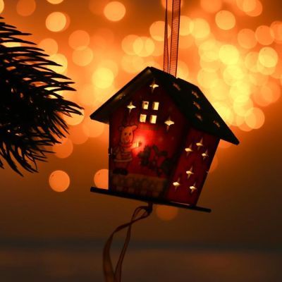 Новогодний декор с подсветкой «Домик» 6×5.5×4 см, МИКС