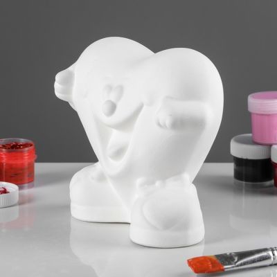 Копилка -раскраска "Сердце улыбка", под роспись, 14 см