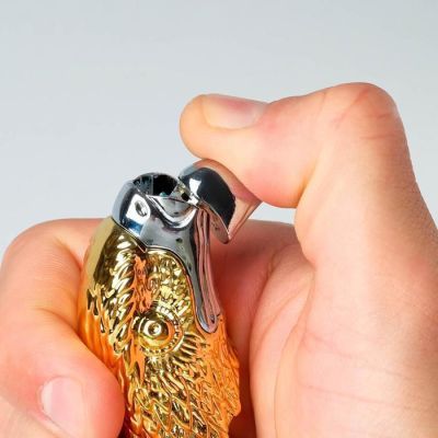 Зажигалка газовая "Сокол", 7.7х2.6 см, золото