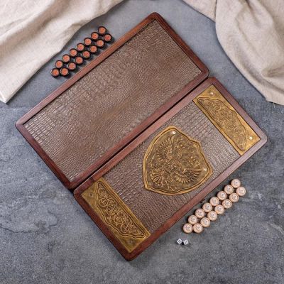 Нарды "Орел двуглавый", средние, ясень, 51 х 25 см