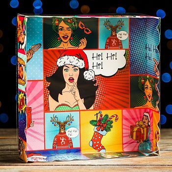 Коробочка для печенья "Pop-art НО!НО!НО!", 15 х 15 х 3 см, 1 шт.