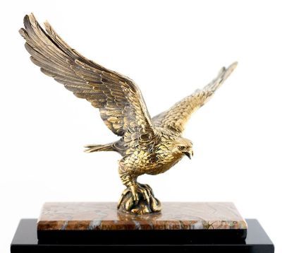 Каменные часы "Орел" камень яшма