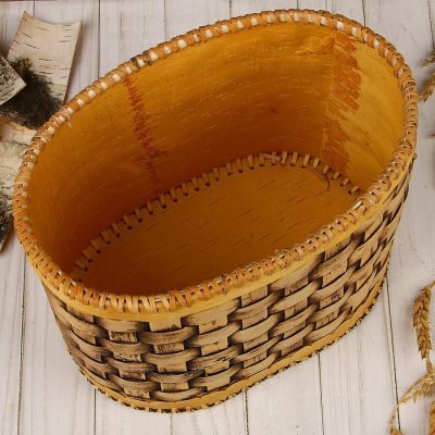Хлебница плетёная, овальная, 22х17,5х22 см, береста