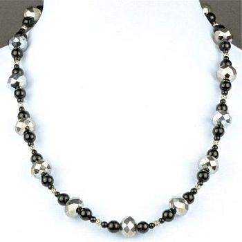 Бусы Агат, Хрусталь "Ноченька" арт. ГРУ-1556