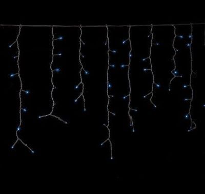 Гирлянда уличная "Бахрома" (Ш:3 м, В:0,6 м, нить темная, синий)