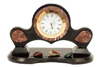 Часы с камушками из яшмы