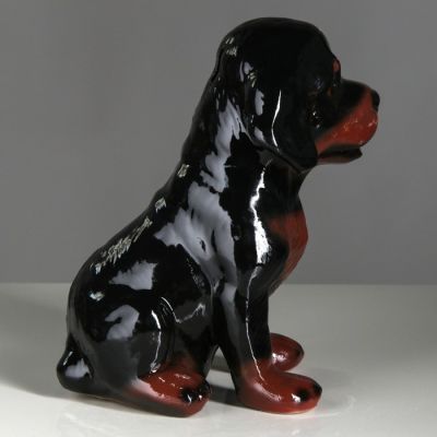 Копилка "Ротвейлер", глянец, чёрный цвет, 28 см, микс